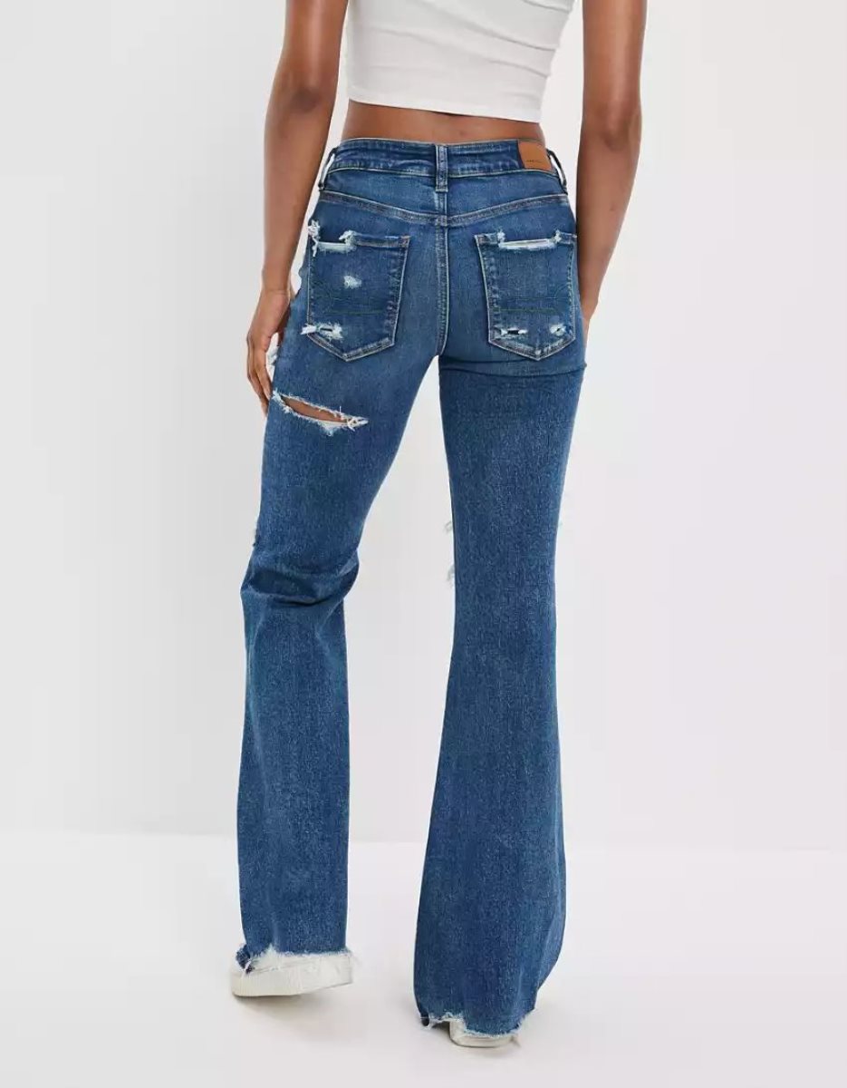 Jean American Eagle AE Ne(x)t Level Ripped Festival Flare Multicolore Femme | IOY-33748600